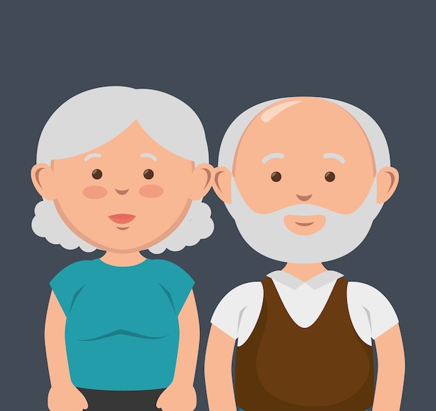 Abuelos pareja avatares personajes