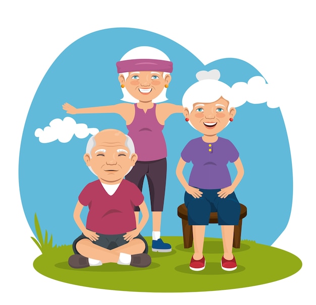 Abuelos con ropa deportiva