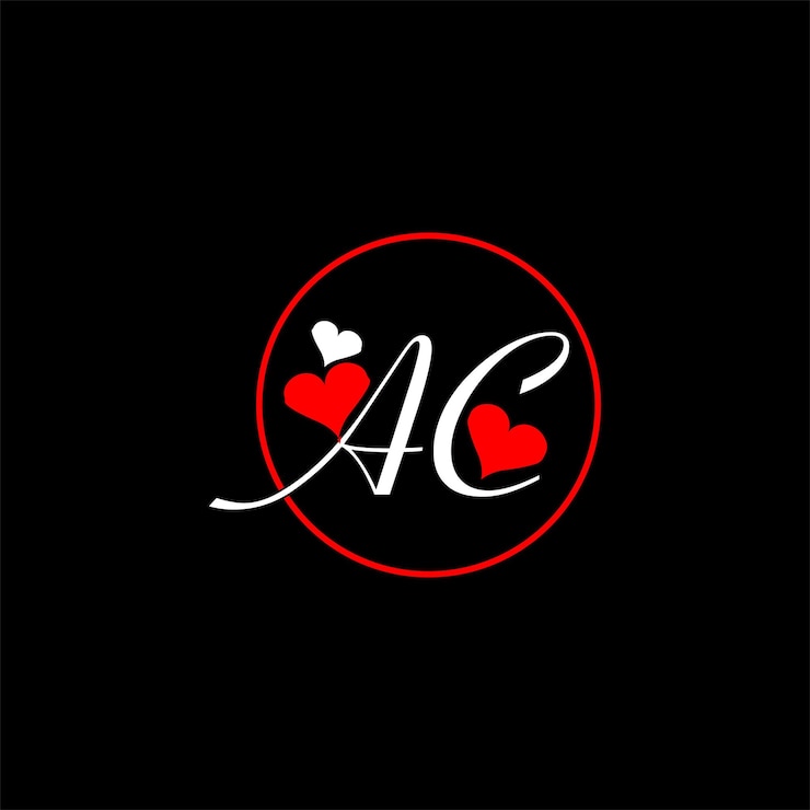 Vector ac firma carta logo de amor con círculo carta ac ac firma icono icono vectorial para el día de san valentín