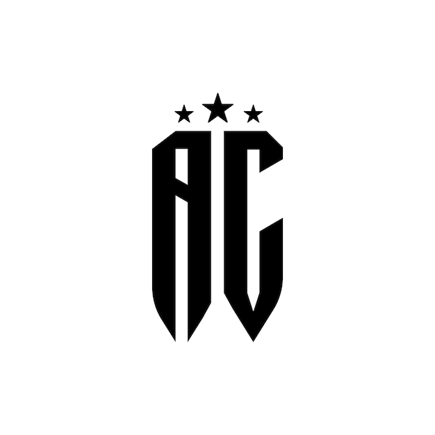 AC Monogram Logo Design letra texto nombre símbolo monocromo logotipo alfabeto carácter simple logo