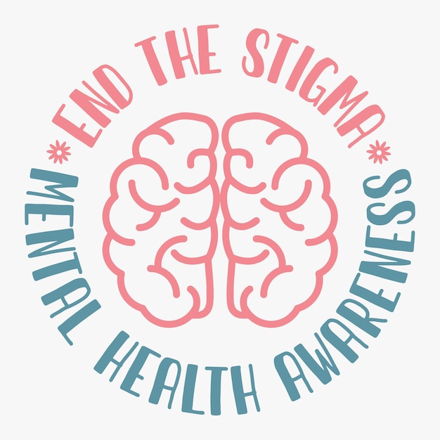 Acabar con el estigma de la salud mental conciencia retro camiseta