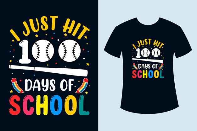 Acabo de cumplir 100 días de diseño de camiseta de béisbol escolar.