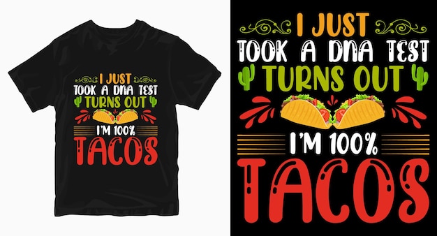 Vector acabo de tomar un diseño de camiseta de tipografía de tacos de prueba de adn