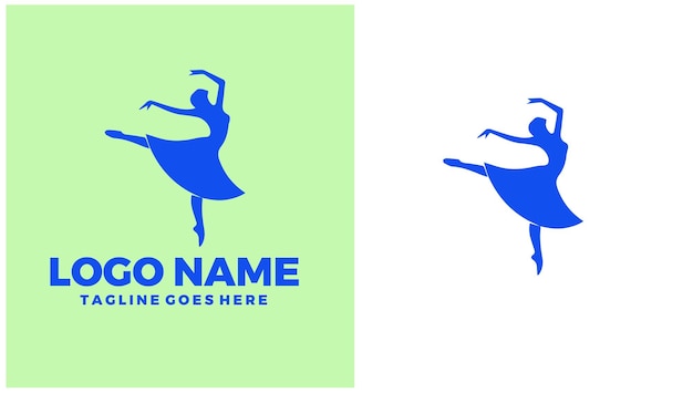 Academia de danza Escuela de danza Instituto de danza Estudio de danza Ilustración de diseño de logotipo único