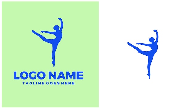 Academia de danza Escuela de danza Instituto de danza Estudio de danza Ilustración de diseño de logotipo único