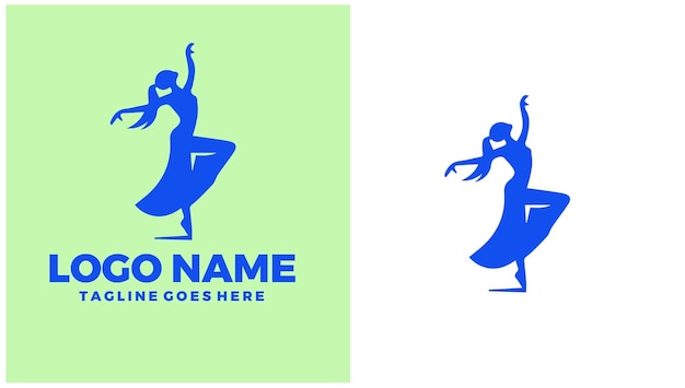 Academia de danza Escuela de danza Instituto de danza Estudio de danza Ilustración de diseño de logotipo único