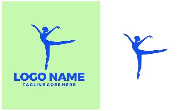 Academia de danza Escuela de danza Instituto de danza Estudio de danza Ilustración de diseño de logotipo único
