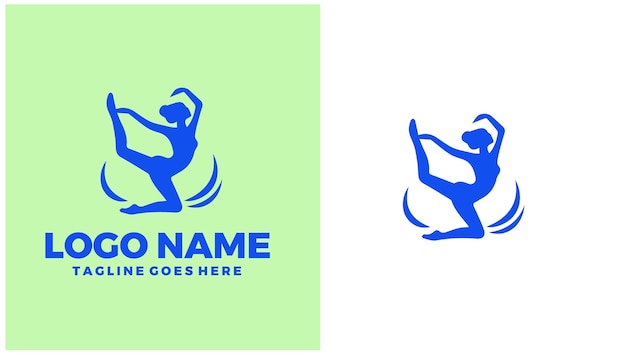Academia de danza Escuela de danza Instituto de danza Estudio de danza Ilustración de diseño de logotipo único