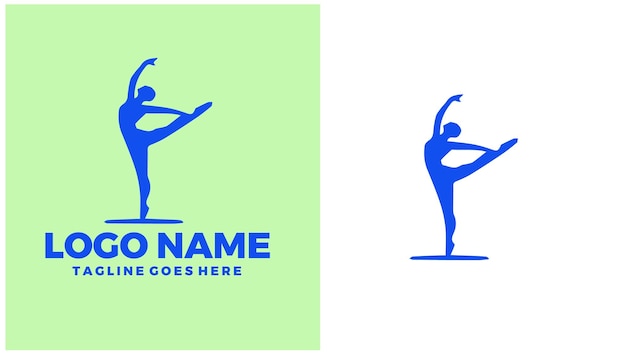 Academia de danza Escuela de danza Instituto de danza Estudio de danza Ilustración de diseño de logotipo único