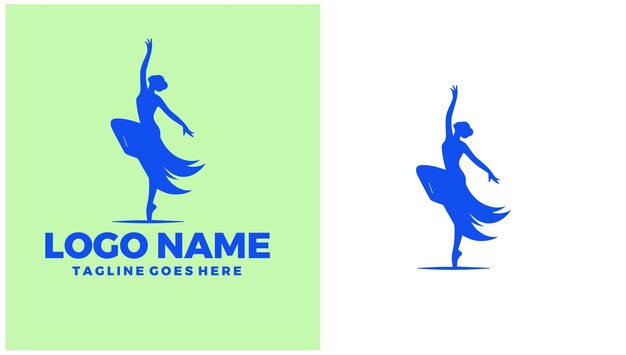 Academia de danza Escuela de danza Instituto de danza Estudio de danza Ilustración de diseño de logotipo único