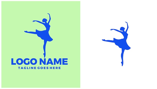 Academia de danza Escuela de danza Instituto de danza Estudio de danza Ilustración de diseño de logotipo único