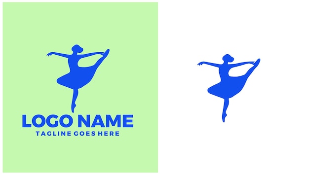 Academia de danza Escuela de danza Instituto de danza Estudio de danza Ilustración de diseño de logotipo único