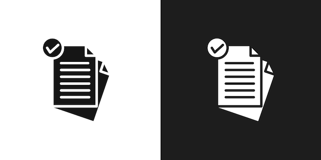 Acceptar el vector de arte de línea del ícono del documento