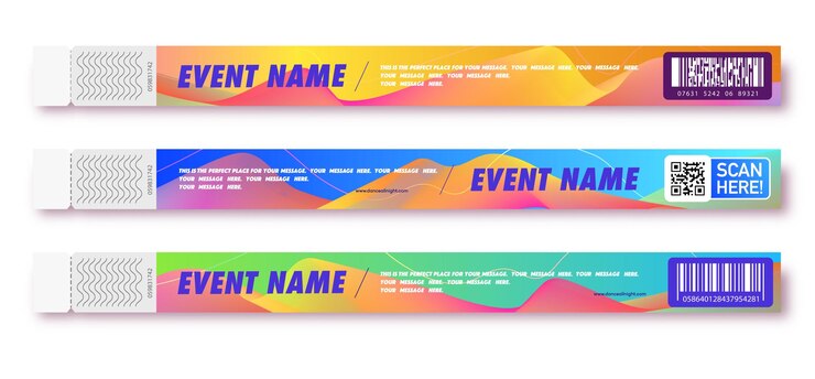 Vector acceso al evento del brazalete de color diferente para la zona de ventilador de id