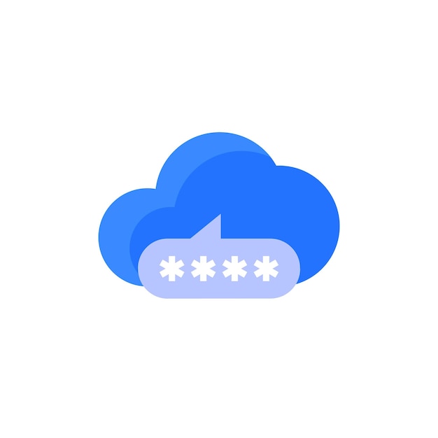 Acceso de contraseña a un diseño de vector de icono de nube