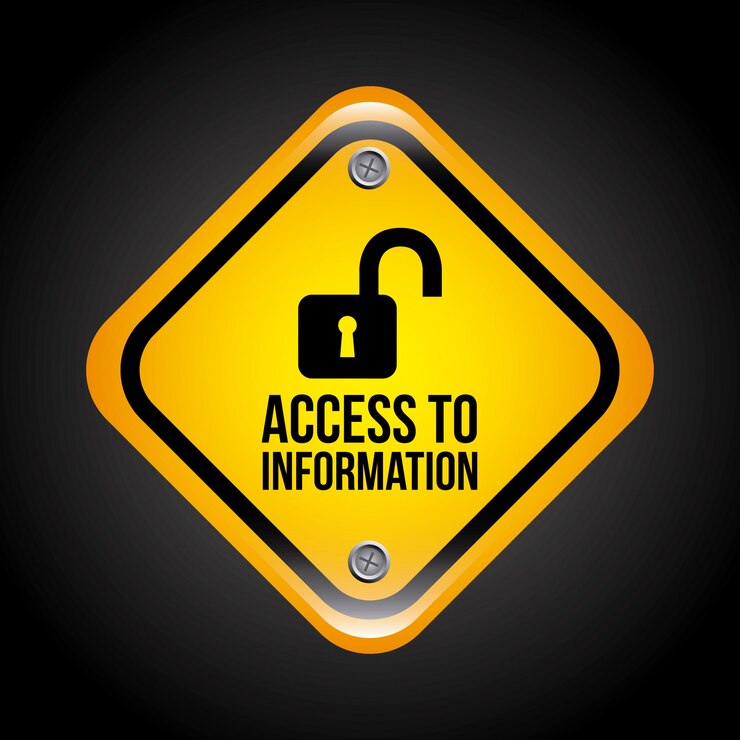 Vector acceso a la información sobre fondo negro ilustración vectorial