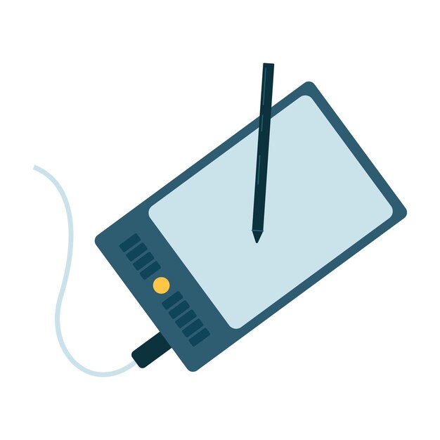Accesorios y dispositivos de computadora en una ilustración de estilo plano