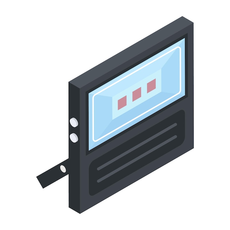 Vector accesorios de estudio icono isométrico