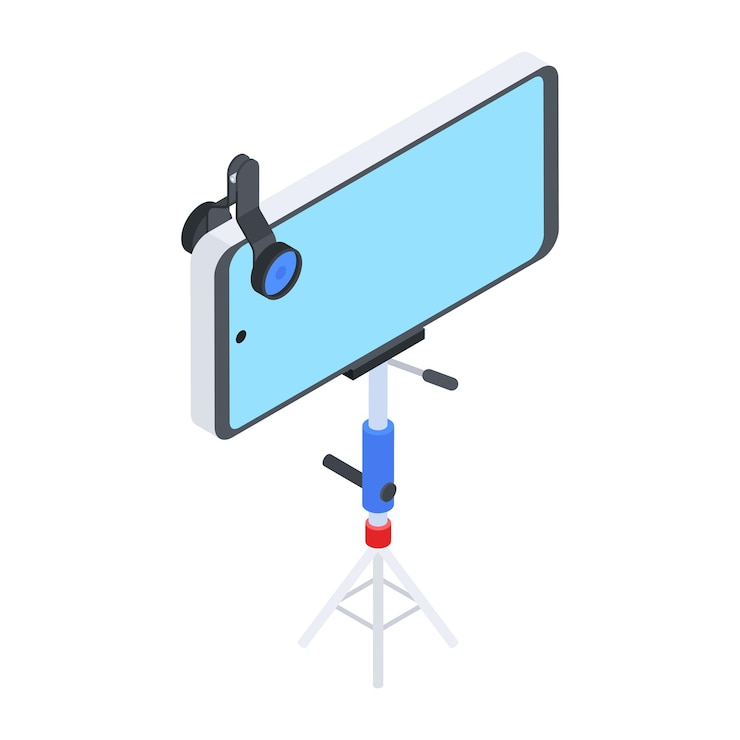 Vector accesorios de estudio icono isométrico