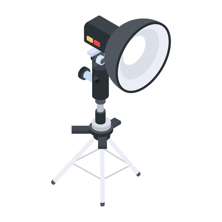 Vector accesorios para fotografía icono de estilo isométrico