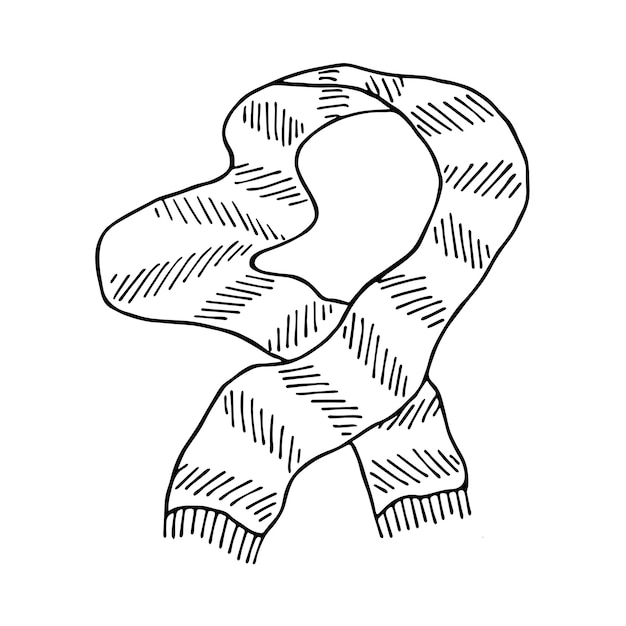 Accesorios de invierno dibujados a mano Elemento de diseño único para la decoración de diseño de impresión de tarjetas