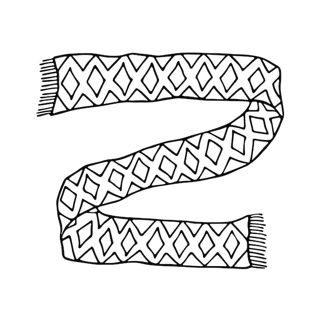 Accesorios de invierno dibujados a mano Elemento de diseño único para la decoración de diseño de impresión de tarjetas