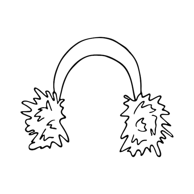 Accesorios de invierno dibujados a mano Elemento de diseño único para la decoración de diseño de impresión de tarjetas