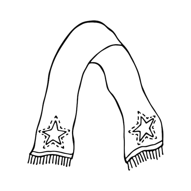 Accesorios de invierno dibujados a mano Elemento de diseño único para la decoración de diseño de impresión de tarjetas