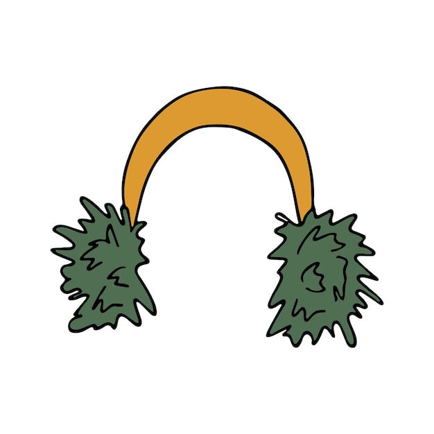 Accesorios de invierno dibujados a mano Elemento de diseño único para la decoración de diseño de impresión de tarjetas
