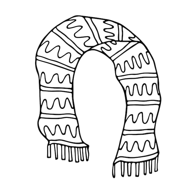 Accesorios de invierno dibujados a mano Elemento de diseño único para la decoración de diseño de impresión de tarjetas
