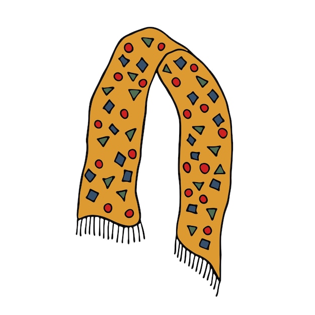 Accesorios de invierno dibujados a mano Elemento de diseño único para la decoración de diseño de impresión de tarjetas