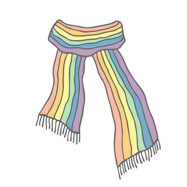 Accesorios de invierno dibujados a mano Elemento de diseño único para la decoración de diseño de impresión de tarjetas