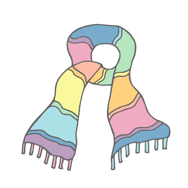 Accesorios de invierno dibujados a mano Elemento de diseño único para la decoración de diseño de impresión de tarjetas