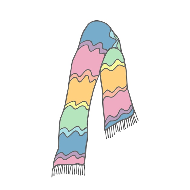 Accesorios de invierno dibujados a mano Elemento de diseño único para la decoración de diseño de impresión de tarjetas