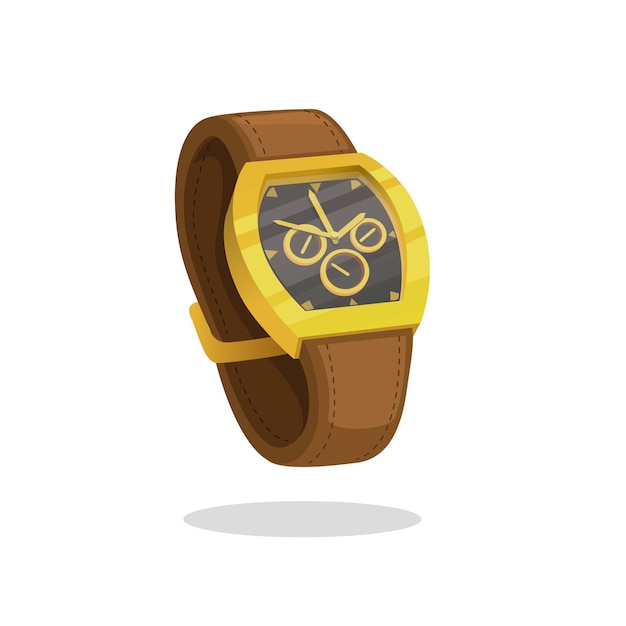 Vector accesorios de reloj de oro de lujo para regalo o símbolo de colección vector de ilustración de dibujos animados