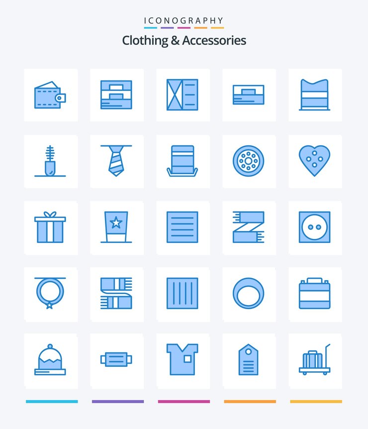 Accesorios de ropa creativos 25 Paquete de iconos azules como sombrero de copa accesorios de sombrero corbata de moda