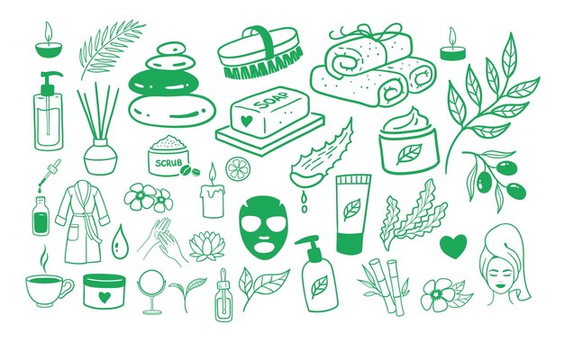 Accesorios para salones de spa con cosméticos a base de hierbas
