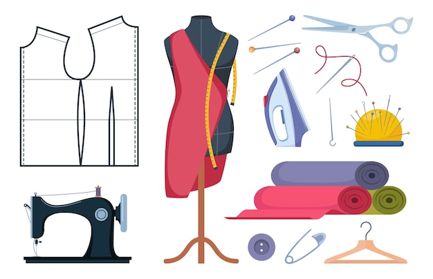 Accesorios para sastre, suministros y equipos para coser telas Colección de confección de vestidos con rollos de hilo
