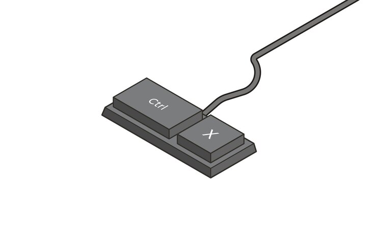 Vector accesos directos de teclado crtl x en estilo isométrico