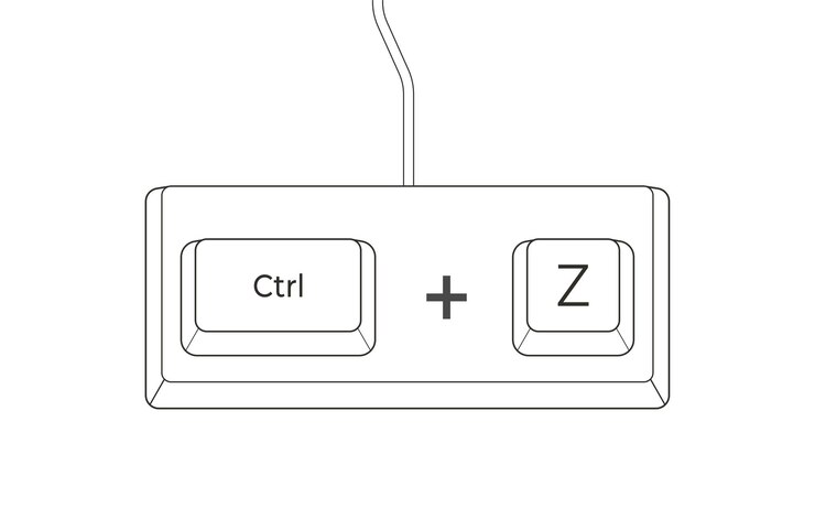 Vector accesos directos de teclado crtl z en estilo plano