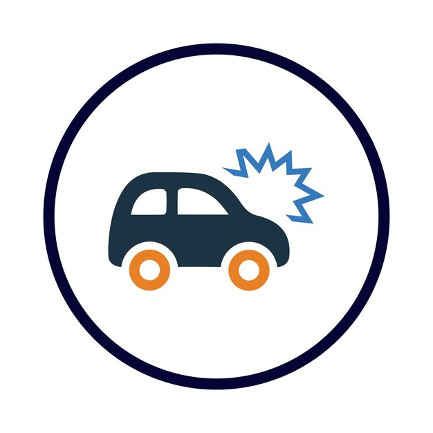 accidente de automóvil accidente de automóvil y icono de accidente de automóvil