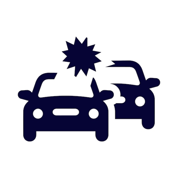 accidente de automóvil accidente de automóvil y icono de accidente de automóvil