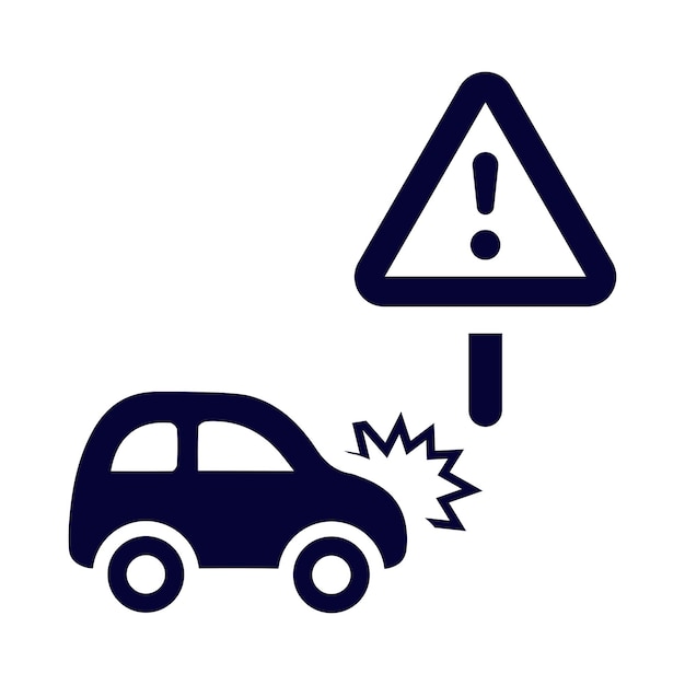 accidente de automóvil accidente de automóvil y icono de accidente de automóvil