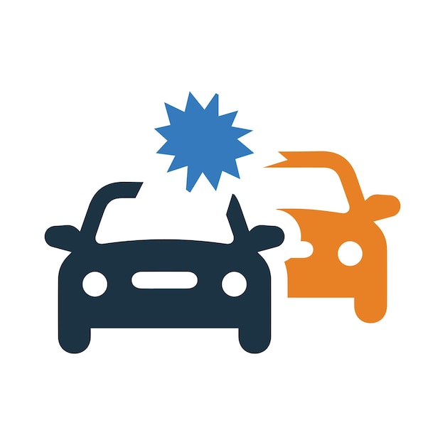 accidente de automóvil accidente de automóvil y icono de accidente de automóvil
