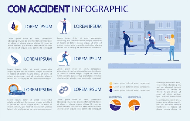 Vector con accidente infografía.