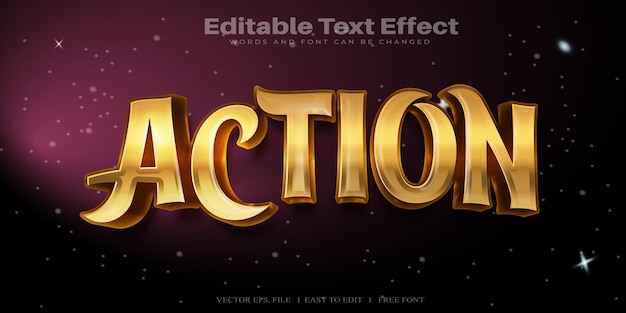 Acción Efecto de texto 3D 100 Editable Archivo EPS Palabra y fuente se pueden cambiar.