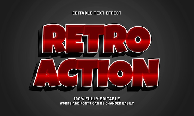 acción retro efectos de texto editables con un juego y tema feliz