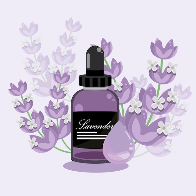 Vector aceite esencial de lavanda