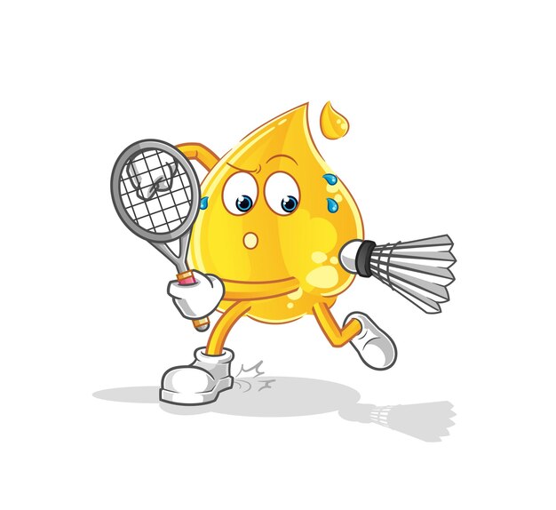 Aceite jugando ilustración de bádminton. vector de caracteres