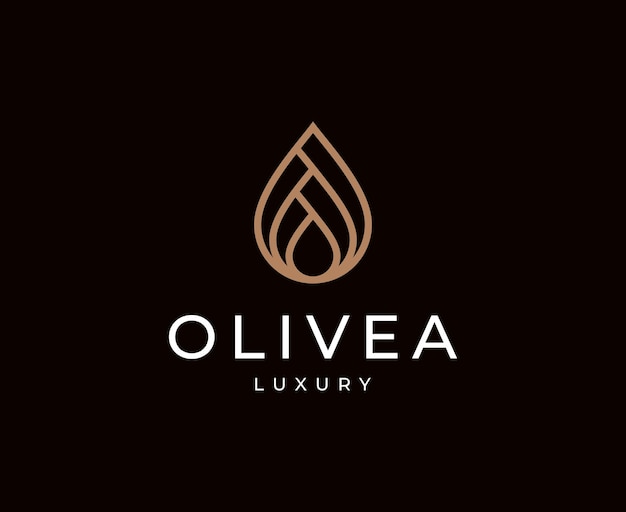 aceite de oliva de lujo con diseño de logotipo de concepto de línea